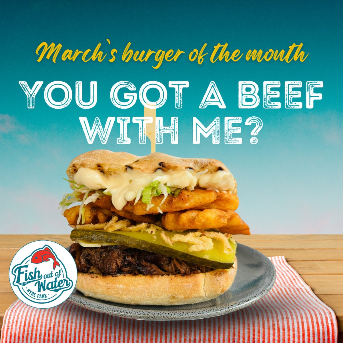 burger of the month, March 2024 burger, You Got A Beef With Me?