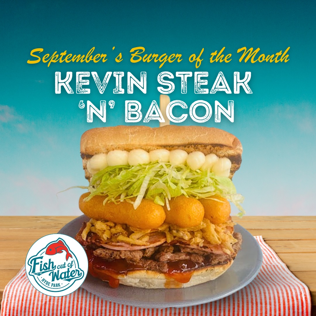 burger of the month, September 2025 burger, Kevin Steak 'n' Bacon